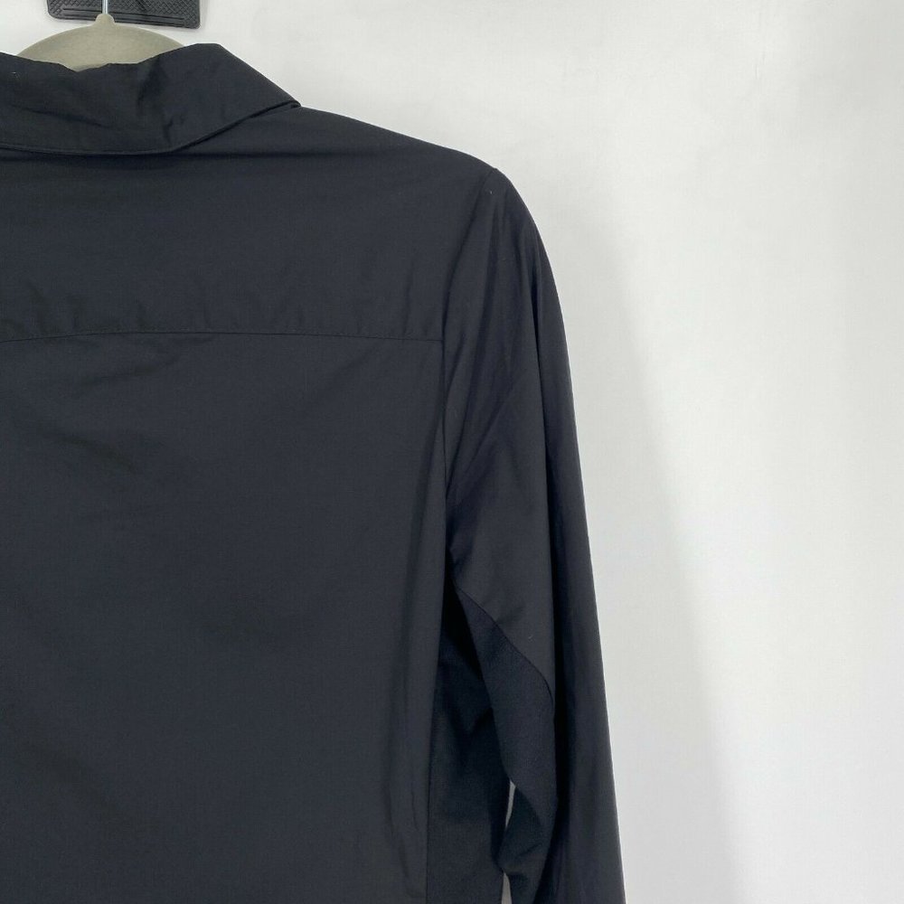Betabrand Mind The Gap Button Down Cotton Shirt Top Black Women's Size Medium - Picture 5 of 10